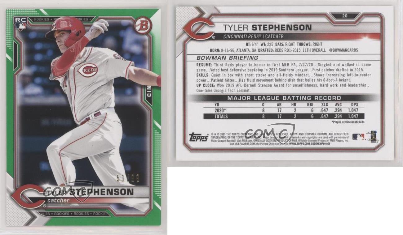 TYLER STEPHENSON 2021 Topps Bowman ROOKIE CARD #20 Cincinnati Reds