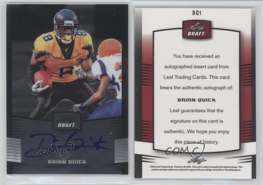 2012 Leaf Metal Draft Brian Quick #BQ1 Rookie Auto RC - Picture 3 of 4