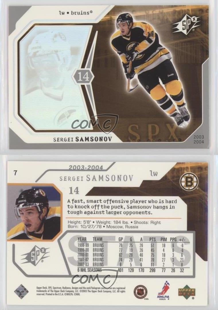 2003-04 SPX #7 Sergej Samsonov-Boston Bruins 