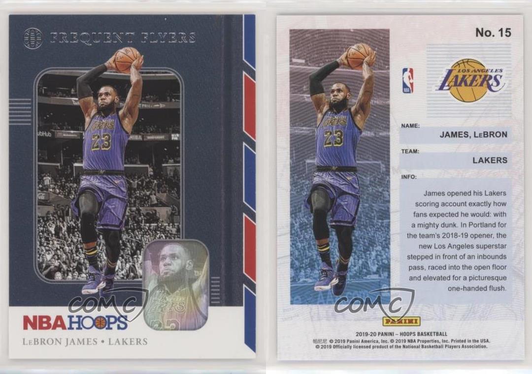 Los Angeles Lakers LEBRON JAMES 2019 Hoops Frequent Flyers #15 Basketball Card