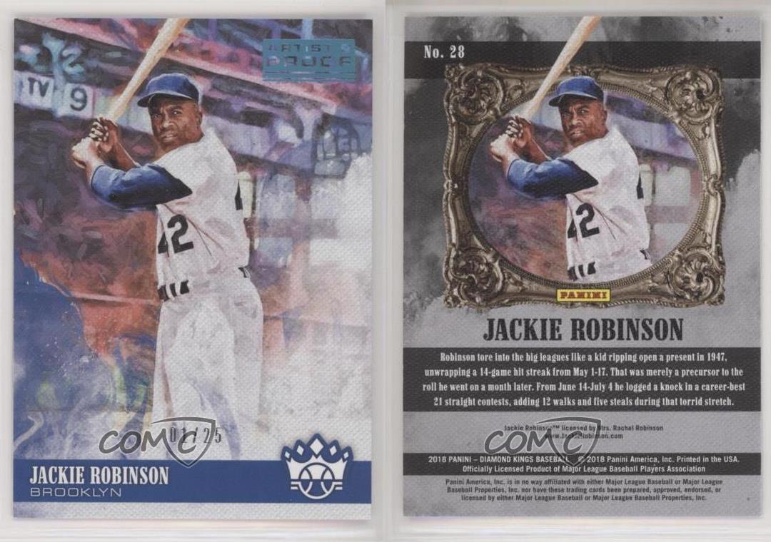 2018 Panini Diamond Kings #28 Jackie Robinson Brooklyn Dodgers Baseball Card