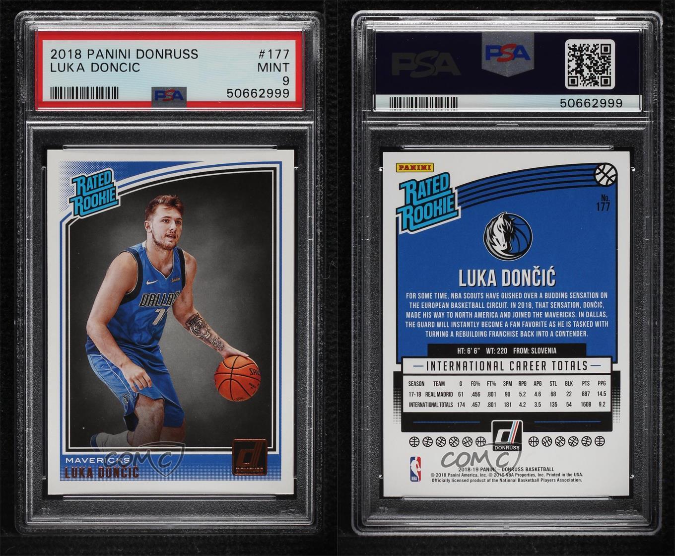 2018-19 Panini Donruss Rated Rookies Luka Doncic #177 PSA 9 MINT Rookie RC - Picture 4 of 4