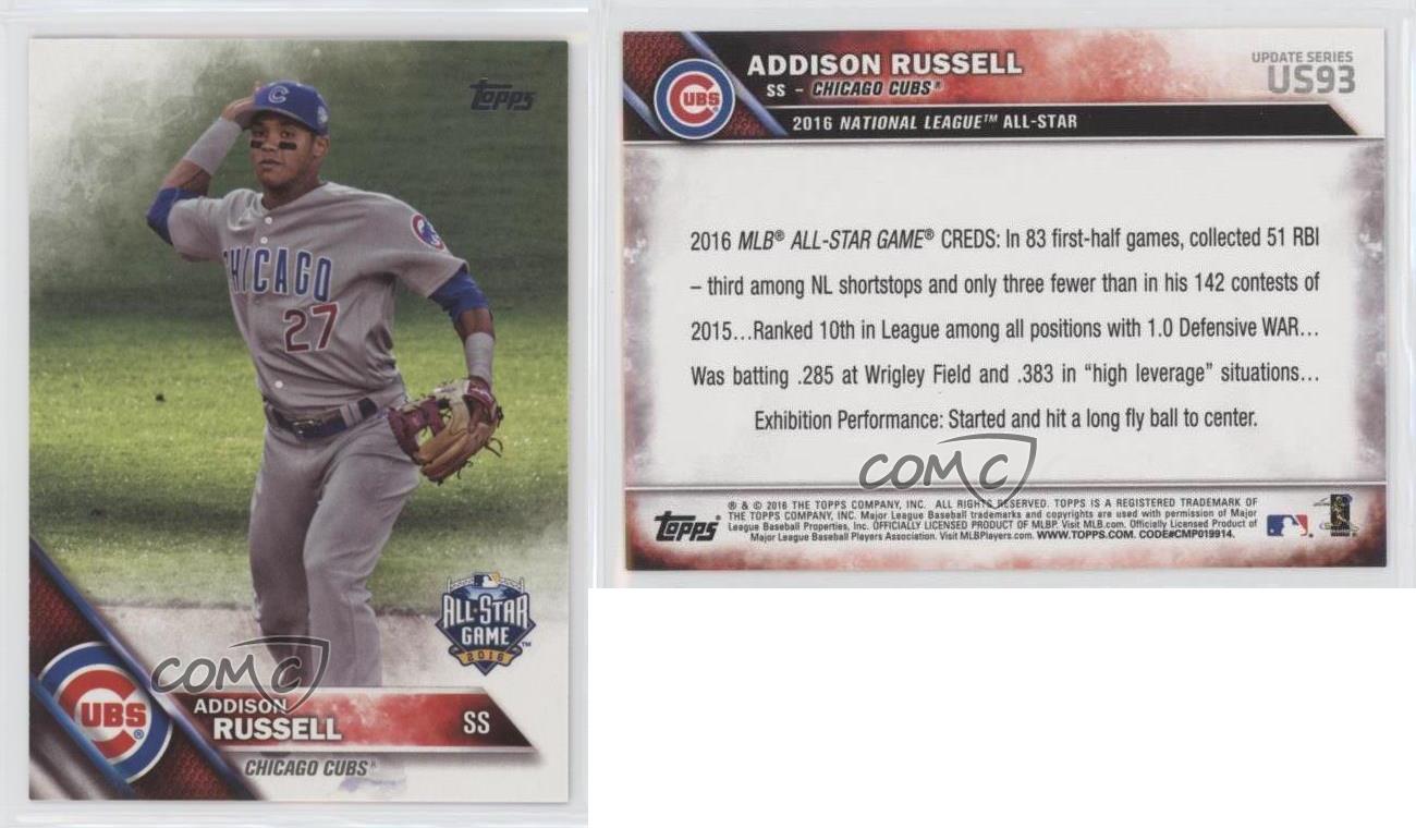 2016 Topps Update #US93 Addison Russell Chicago Cubs All Star 