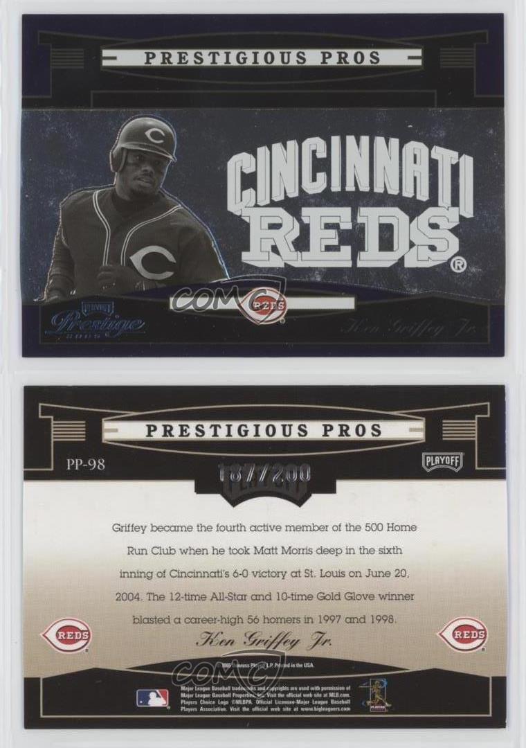 2005 Playoff Prestige Prestigious Pros Purple /200 Ken Griffey Jr #PP-98 HOF - Bild 3 von 3