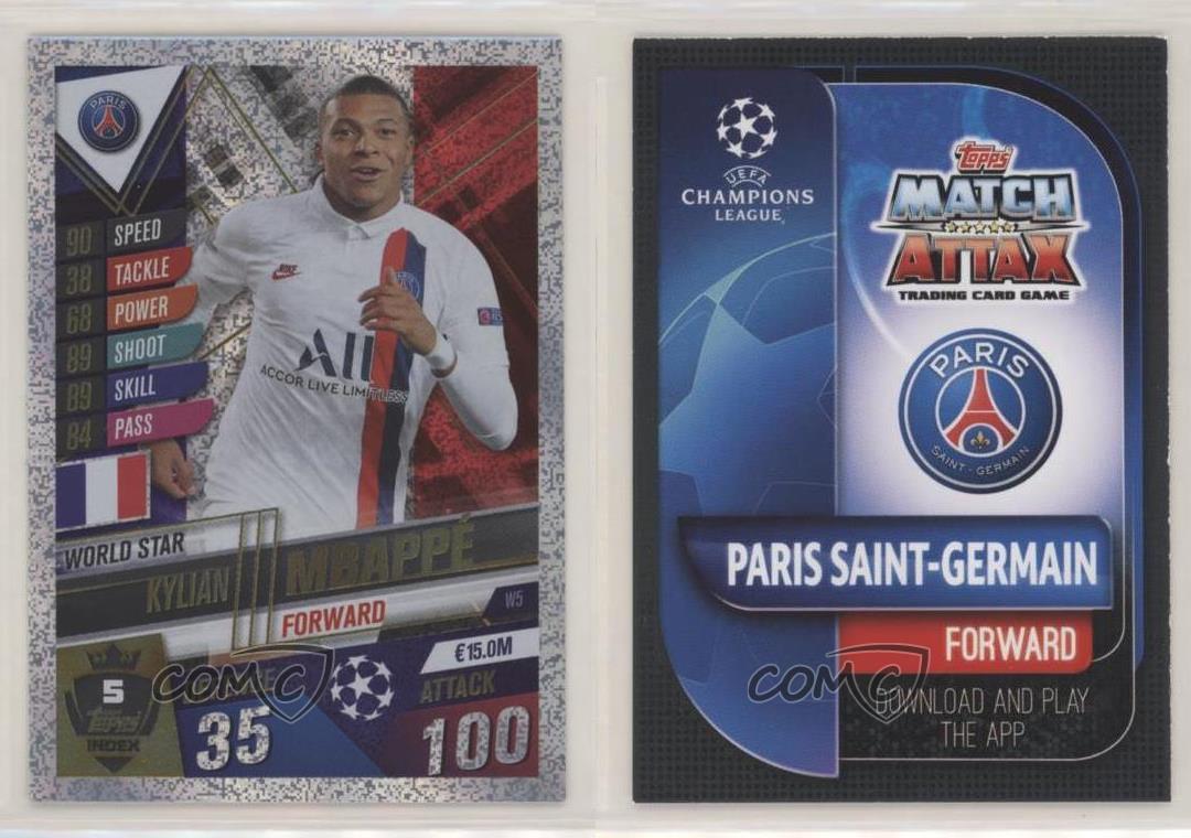 Kylian Mbappe Paris Saint-Germain Sticker # S5 Topps Match Attax 101 2019/20 