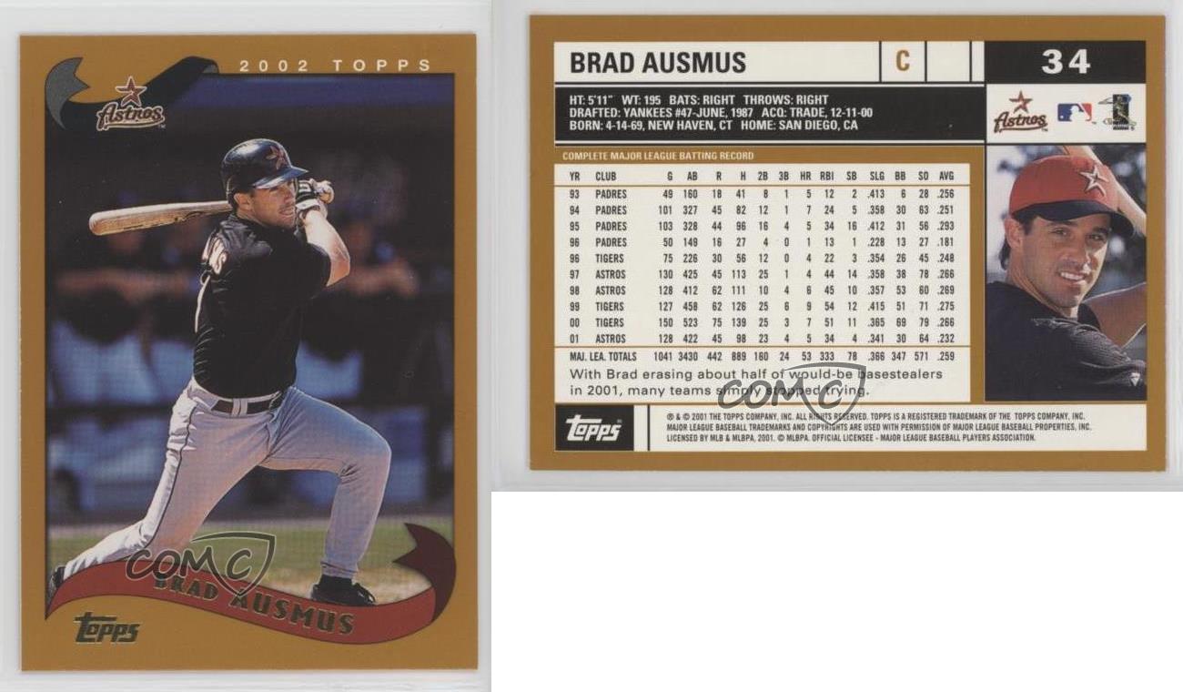 Brad Ausmus 2002 Topps #34 Houston Astros Baseball Card