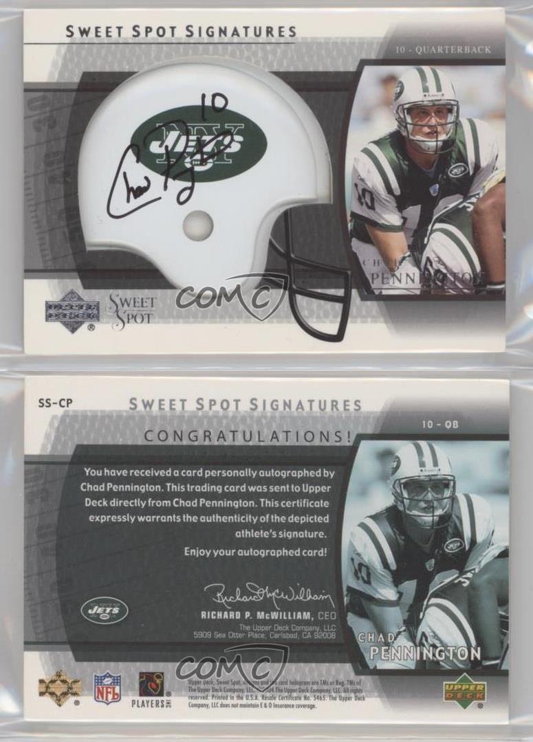 2004 Upper Deck Sweet Spot Signatures Chad Pennington #SS-CP Auto