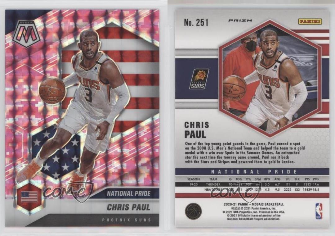 Le plus cher Mosaïque Panini 2020-21 National Pride rose camouflage mosaïque Prizm Chris Paul #251