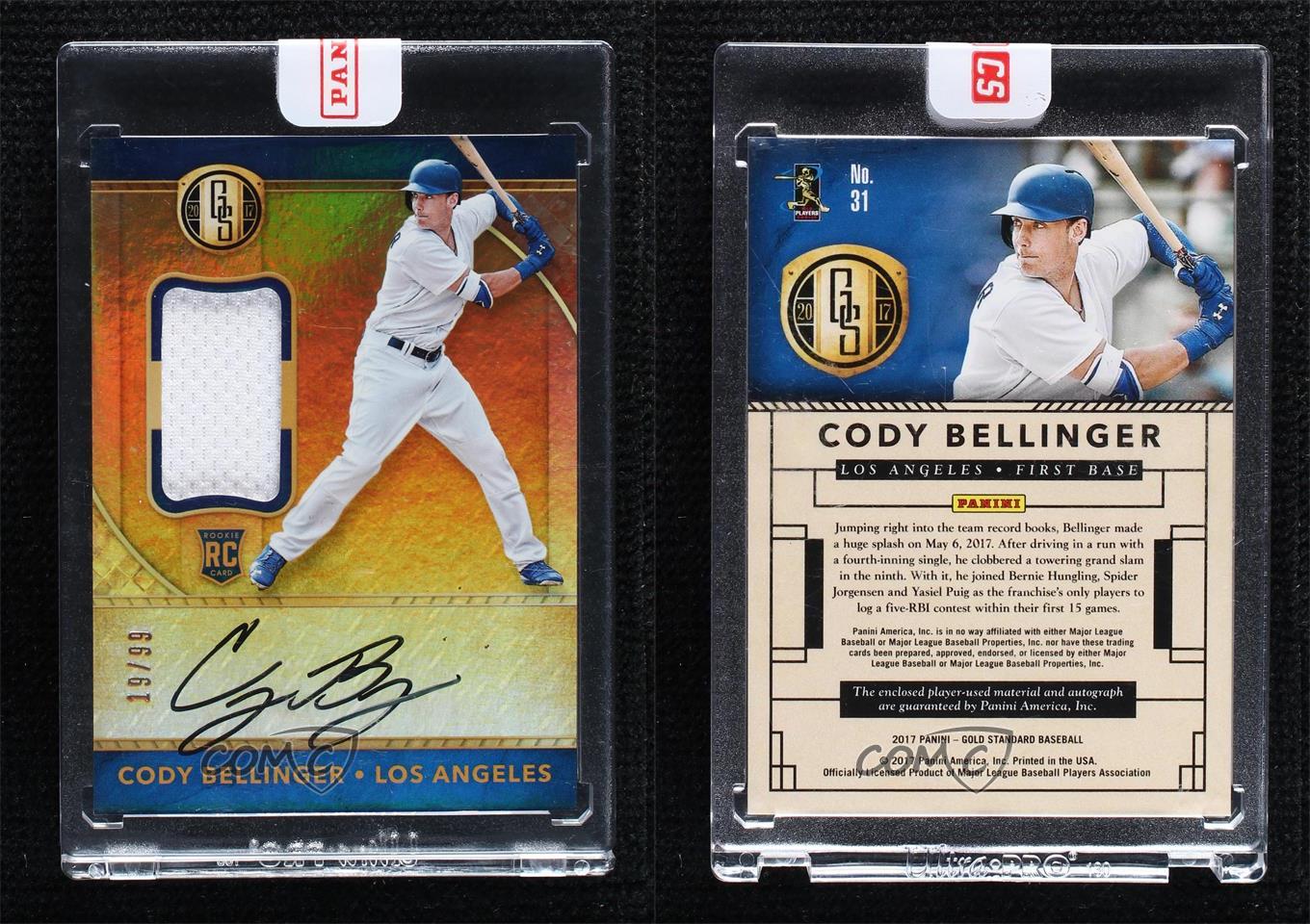 2017 Panini Chronicles Gold Standard Jersey /99 Cody Bellinger Rookie Auto  RC