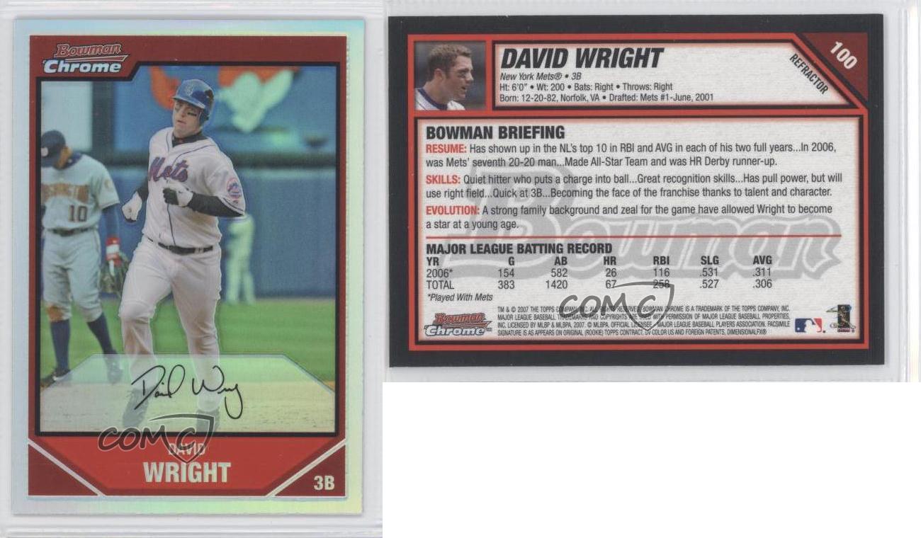 Card of the Day: 2007 Bowman Chrome Gold Refractor David Wright #5