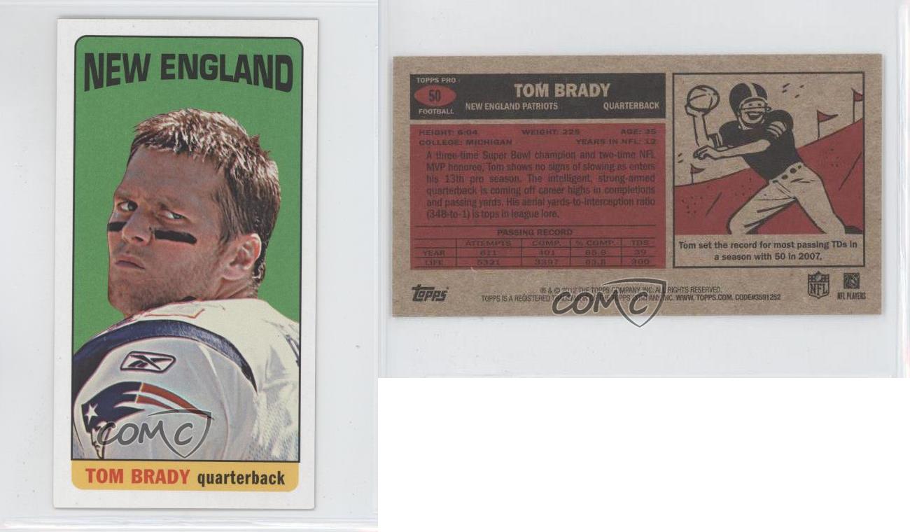2012 Topps 1965 Design #50 Tom Brady New England Patriots ...