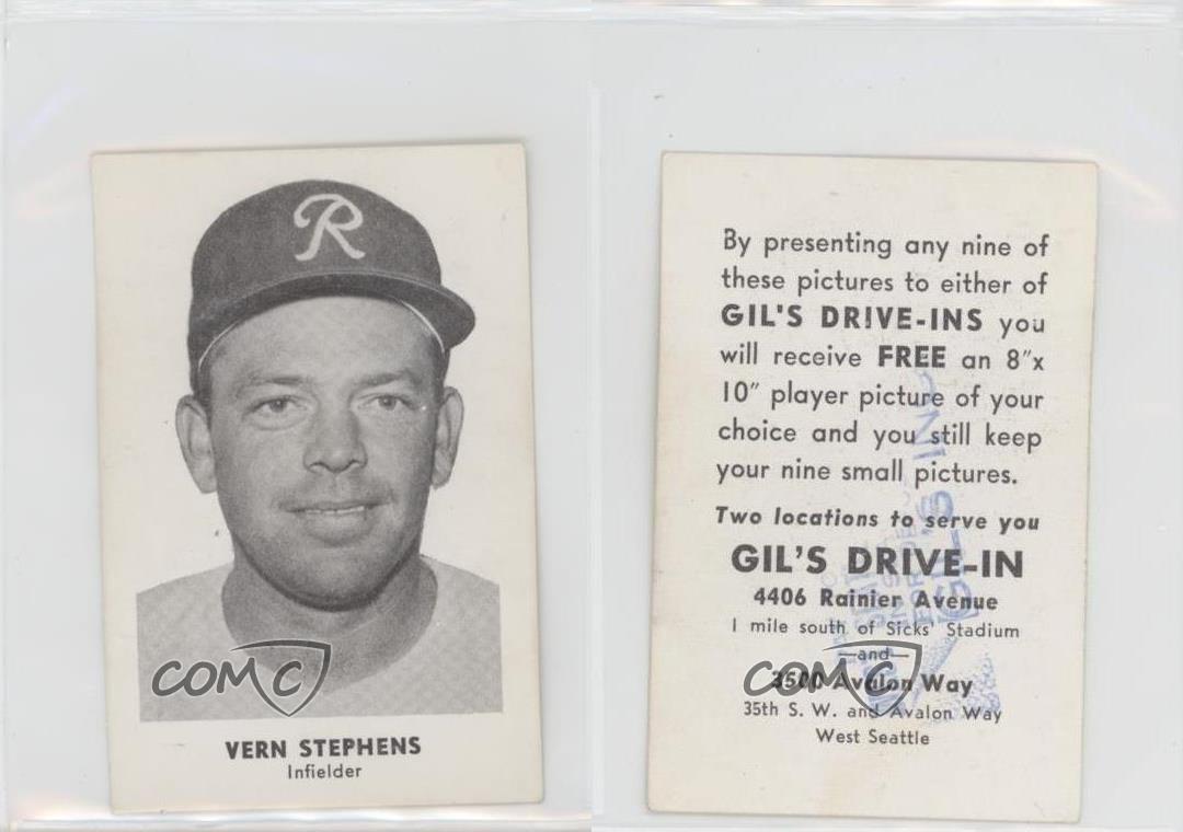 1956-57 Gil's Drive-In Seattle Rainiers Vern Stephens - Picture 3 of 3