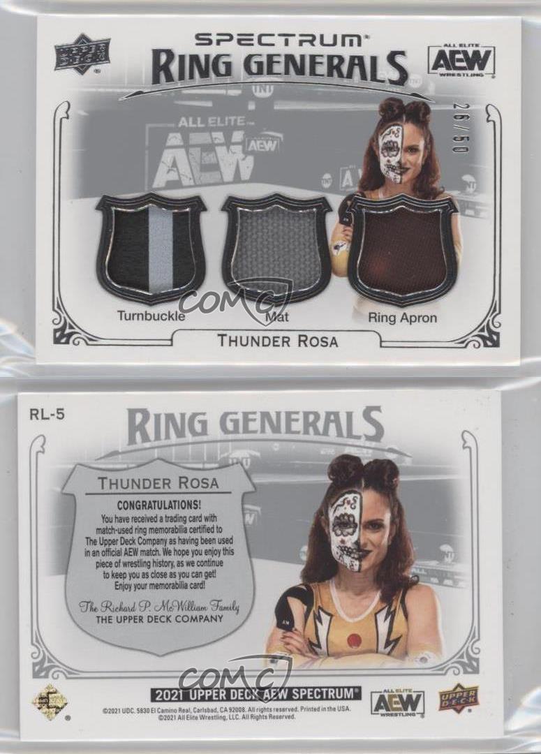 2021 Upper Deck AEW Spectrum Ring Generals Relics /50 Thunder Rosa Rookie RC