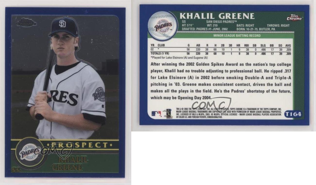 Khalil Greene autographed Baseball Card (San Diego Padres) 2003 Topps #T164