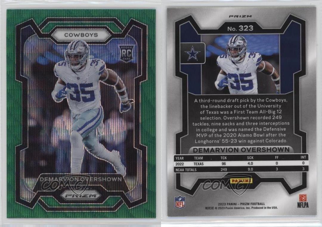 2023 Panini Prizm Rookies Green Wave Prizm DeMarvion Overshown #323.1 Rookie RC