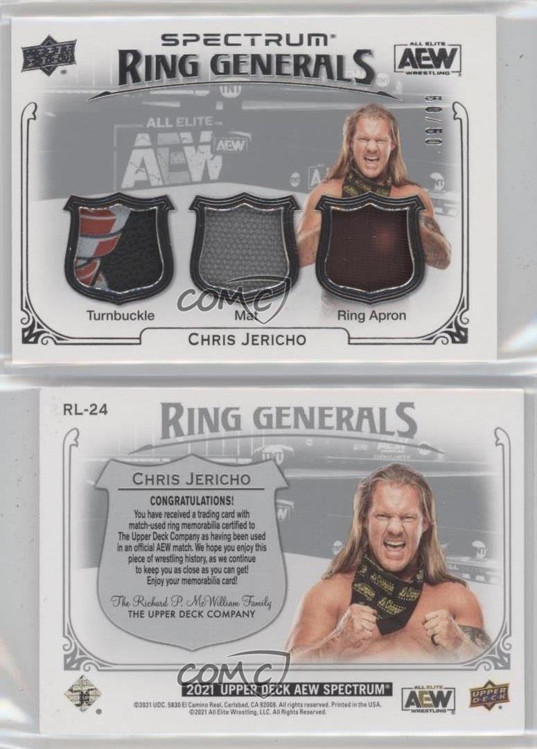 2021 Upper Deck AEW Spectrum Ring Generals Relics /50 Chris Jericho #RL-24