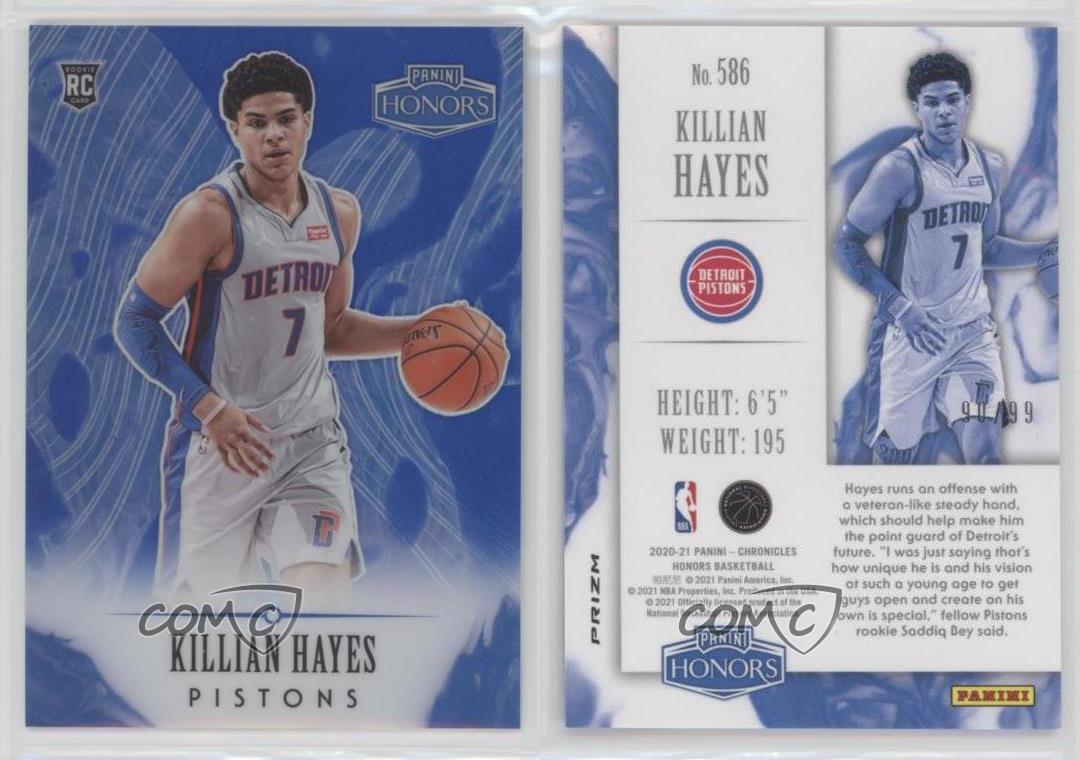 2020-21 Panini Chronicles Honors Blue /99 Killian Hayes #586 Rookie RC - Picture 4 of 4