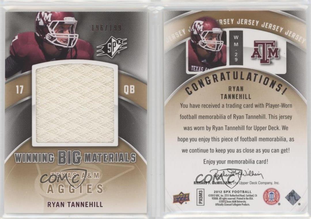 2012 SPx Winning Big Materials Ryan Tannehill Jersey 192/199 Titans