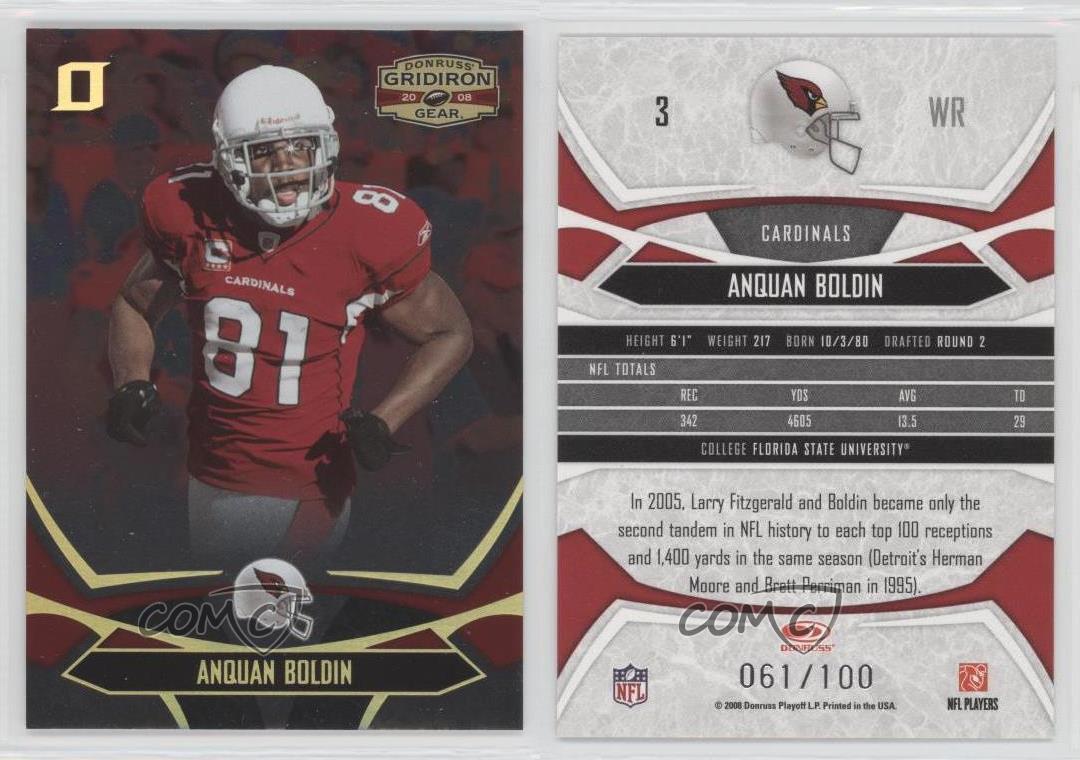 : 2008 Donruss Gridiron Gear #3 Anquan Boldin NFL