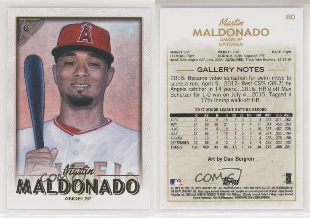 2018 Topps Gallery Martin Maldonado #80 - Imagen 4 de 4