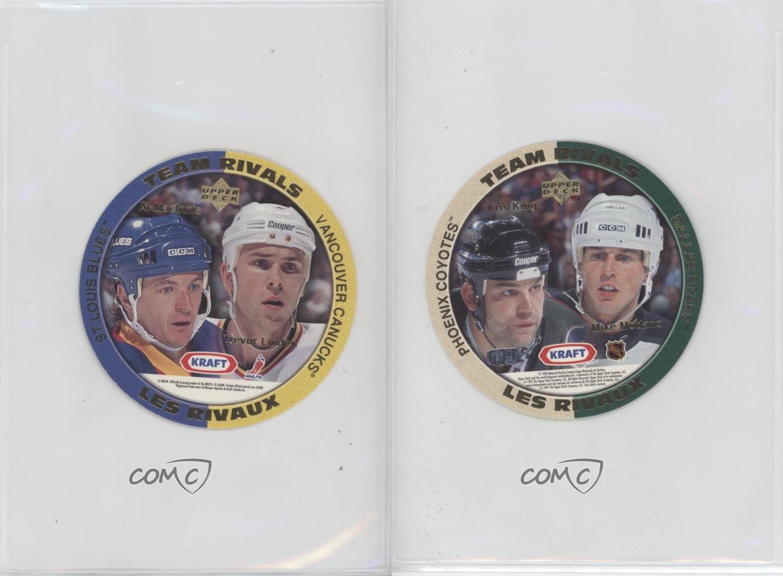 1996-97 Kraft Team Rivals Al MacInnis Trevor Linden Kris King Mike Modano HOF