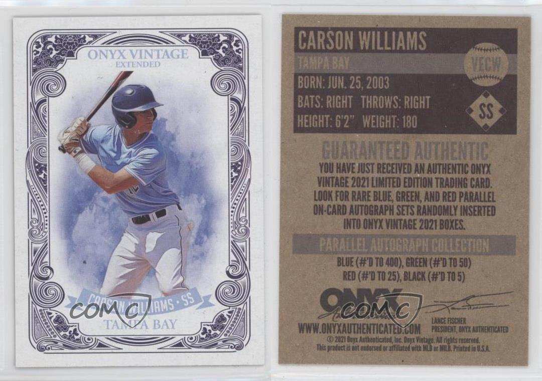 2021 Onyx Vintage Extended Carson Williams #VECW | eBay