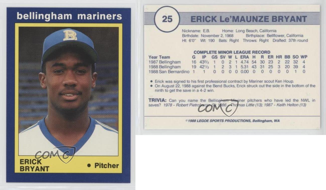 1988 Legoe Bellingham Mariners - [Base] #25 - Erick Bryant