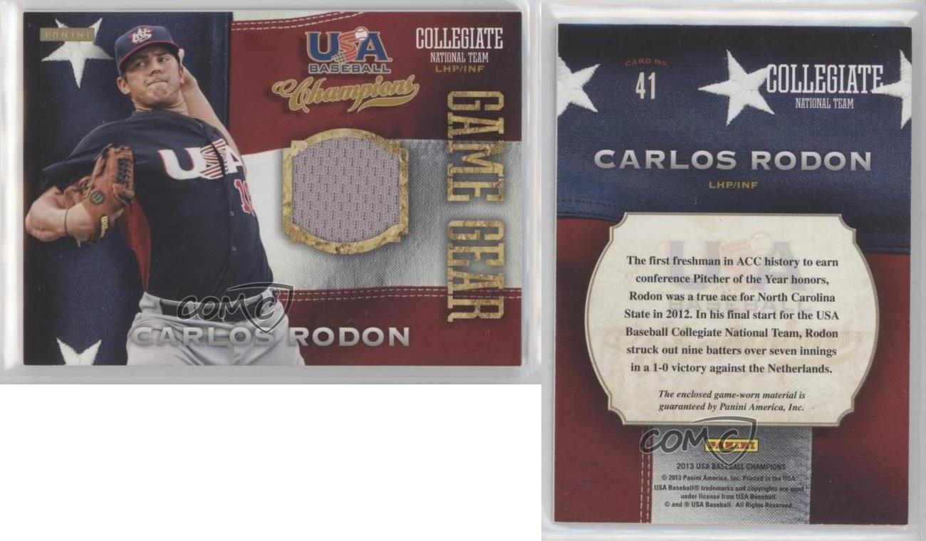 2013 Panini USA Baseball Champions Carlos Rodon Game Gear Jersey #41