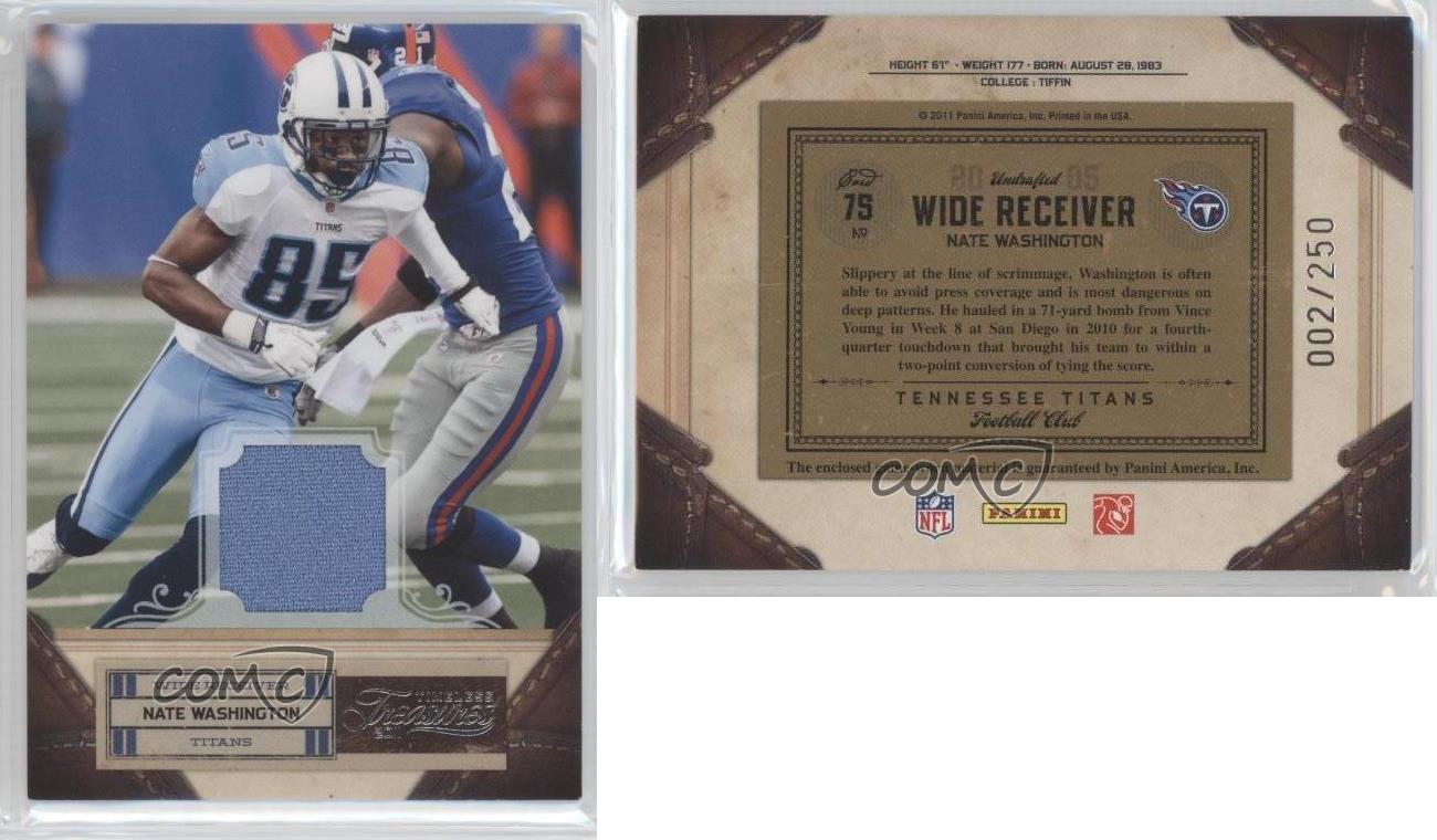 2011 Panini Timeless Treasures Material Jerseys /250 Nate Washington #75