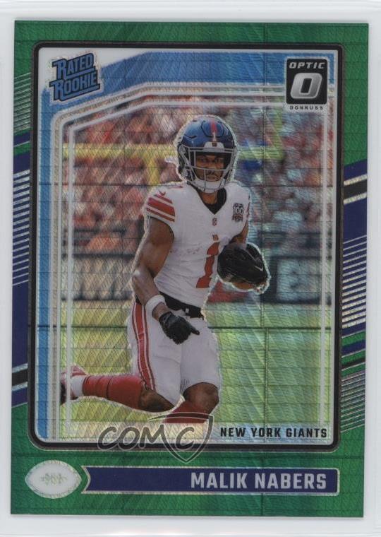 2024 Panini Donruss Optic Rated Rookie Green Hyper Prizm Malik Nabers #271 10ps