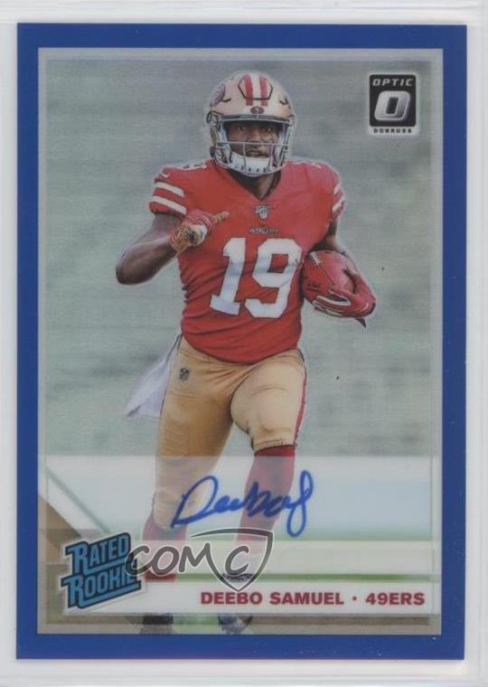 2019 Panini Donruss Optic Rated Blue Prizm /75 Deebo Samuel #167 Rookie Auto RC