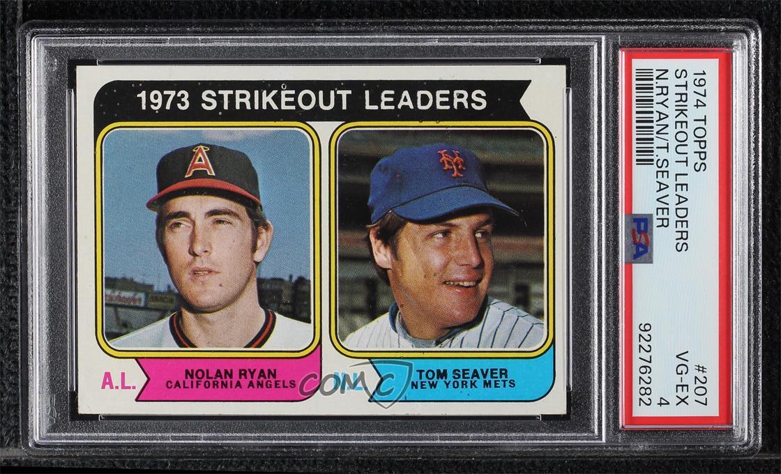 1974 Topps League Leaders Nolan Ryan Tom Seaver #207 PSA 4 HOF