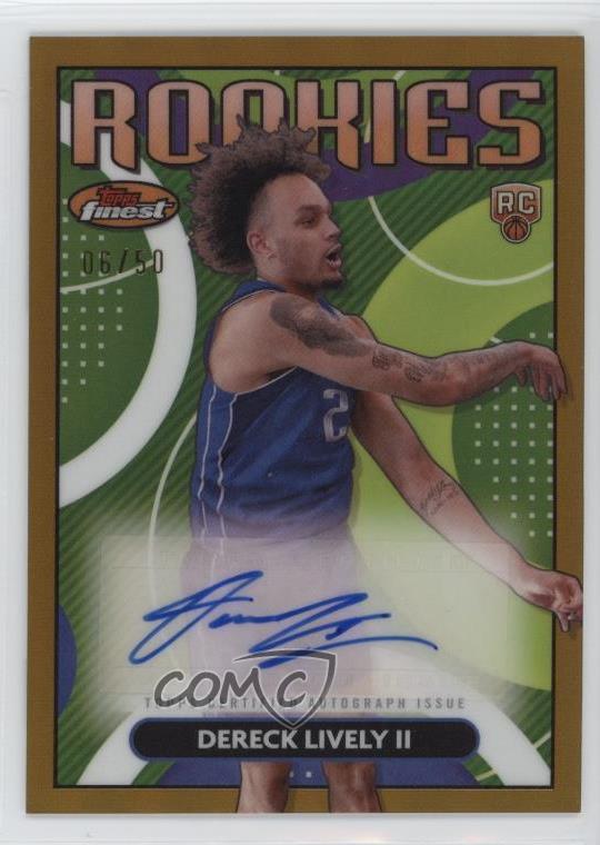 2023 Topps Finest Rookie Gold Refractor /50 Dereck Lively II #RFA-DLII Auto fw7