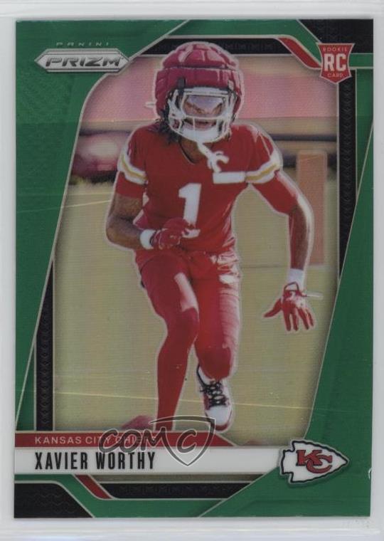 2024 Panini Prizm Rookies Green Prizm Xavier Worthy #399 1i7m