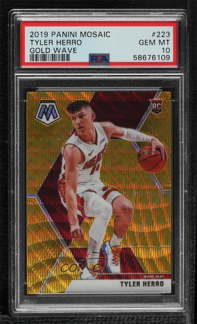 2019 Mosaic Rookies Tmall Gold Wave Prizm Tyler Herro #223 PSA 10 Rookie RC s6i