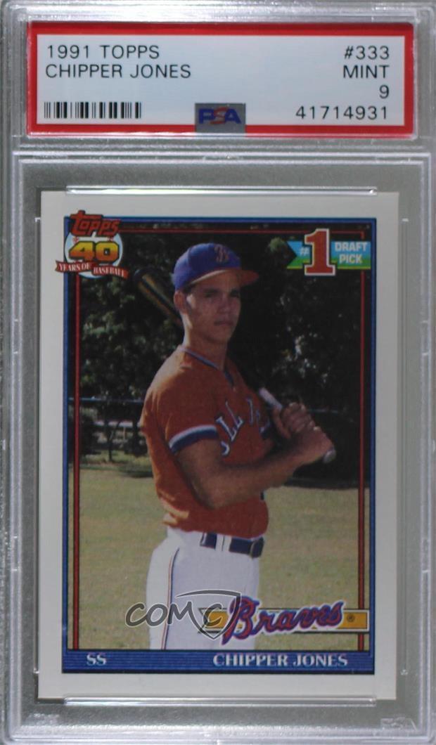 Details About 1991 Topps 333 Chipper Jones Psa 9 Mint Atlanta Braves Rc Rookie Baseball Card