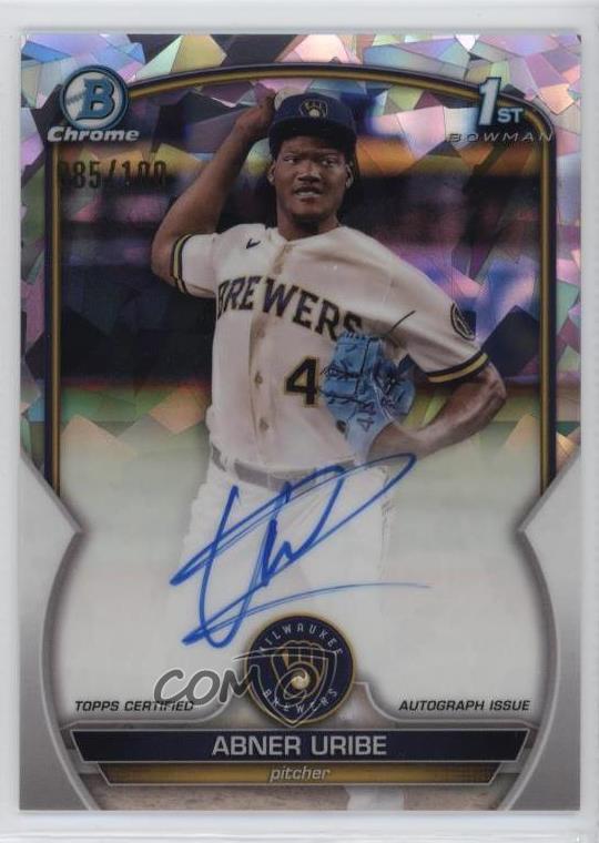 2023 Bowman Chrome Prospect Atomic Refractor /100 Abner Uribe #CPA-AU Auto 10om