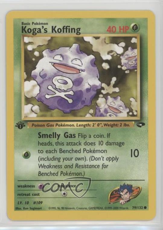 Details About 1999 Pokemon Gym Challenge 1st Edition 79 Kogas Koffing Card 0t0