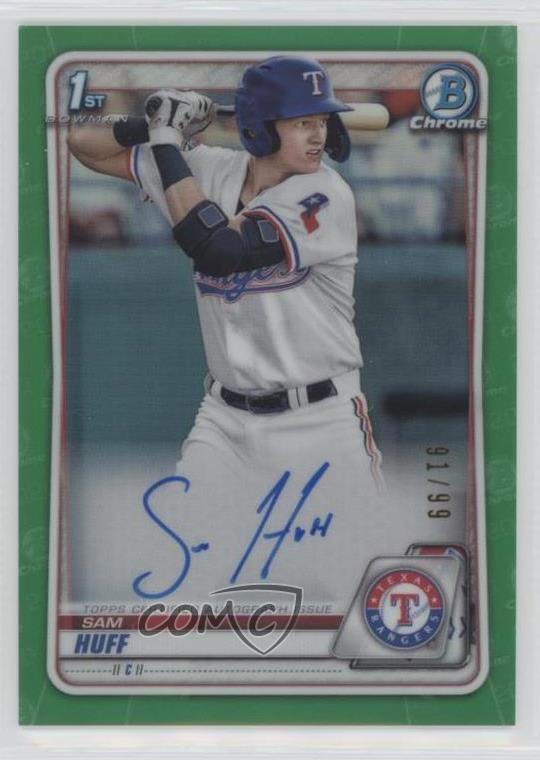 2020 Bowman Chrome Prospects Auto Green Refractor /99 Sam Huff #CPA-SH Auto