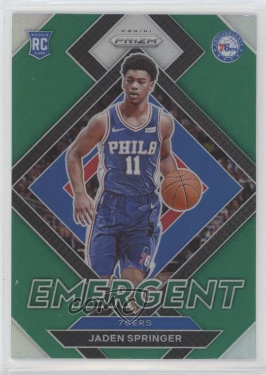 2021-22 Panini Prizm Emergent Green Prizm Jaden Springer #26 0nr3