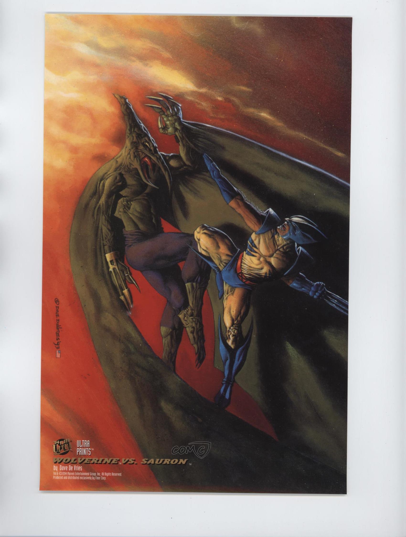 Wolverine vs Sauron by Dave DeVries 1994 NEW Marvel Comics Fleer Ultra Prints
