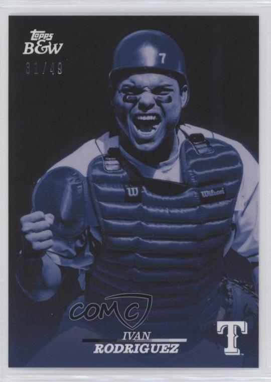 2024 Topps Black & White Blue /49 Ivan Rodriguez #72 HOF