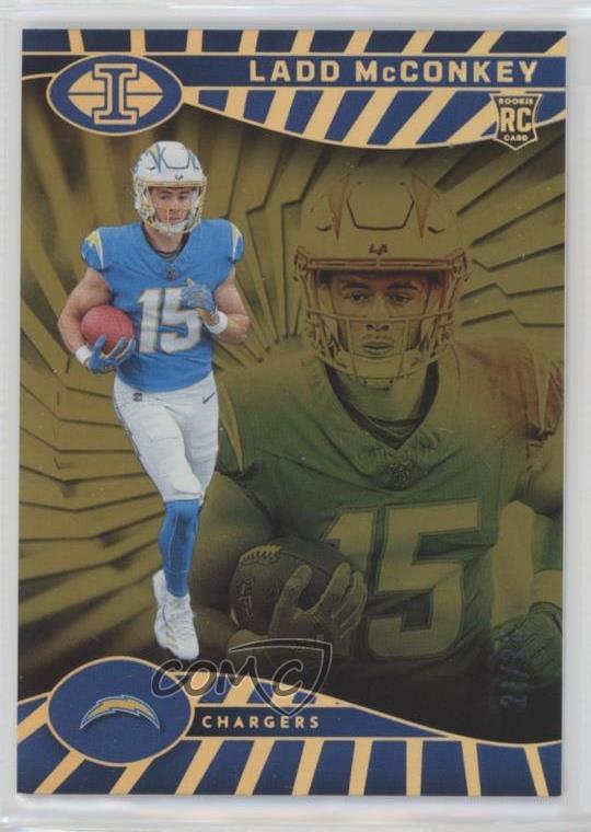 2024 Panini Illusions Trophy Collection Gold /25 Ladd McConkey #51 Rookie RC 4g8