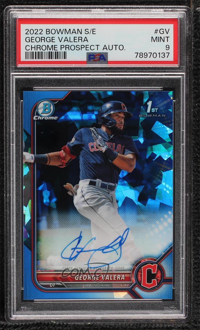 2022 Bowman Sapphire Edition Chrome Prospects George Valera PSA 9 MINT Auto