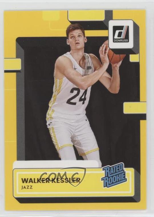 2022-23 Panini Donruss Rated Rookie Yellow Flood Walker Kessler #222 fm0