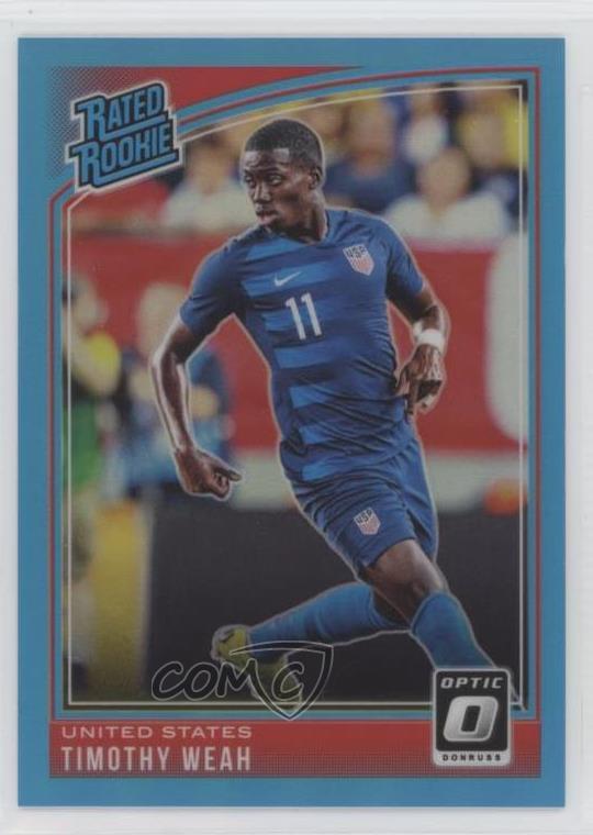 2018 Panini Donruss Rated Rookie Optic Aqua Prizm 86/149 Timothy Weah #198 01eh
