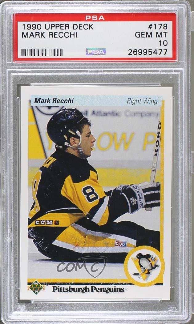 1990 Upper Deck 178 Mark Recchi PSA 10 Pittsburgh Penguins RC Rookie Hockey Card | eBay