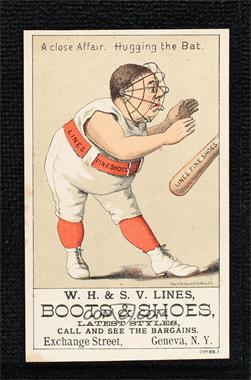 1880s Baseball Comics - H804-7 - Lines' Shoe Houses #_HUBA - Hugging the Bat [Poor to Fair]