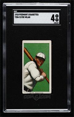 1909-11 T206 - [Base] - Piedmont 350 Back #_CLMI - Clyde Milan [SGC 4 VG/EX]