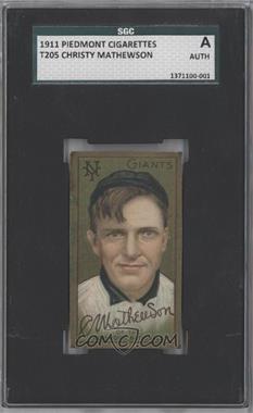 1911 T205 - [Base] - Piedmont Factory 25 Back #_CHMA - Christy Mathewson [SGC Authentic]